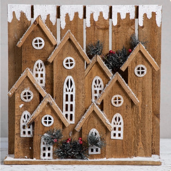 Cracker Barrel Holiday Cracker Barrel Light Up Snowy Wood Houses